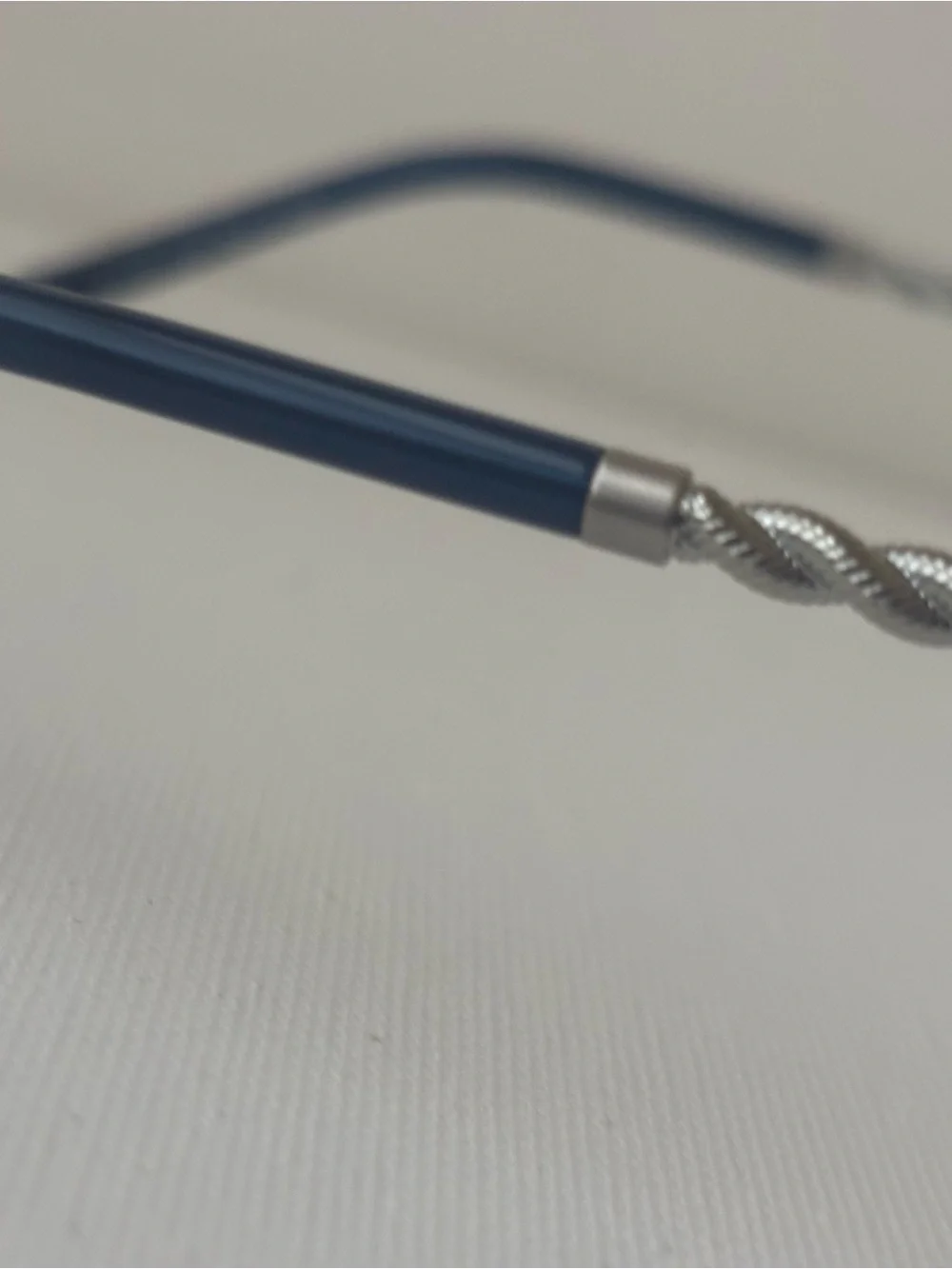 Tory Burch Silver Metal Frame Glasses with Blue Temples - Picture 7 of 9